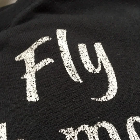 “Come fly with me” black wide neck sweatshirt - Picture 2 of 3